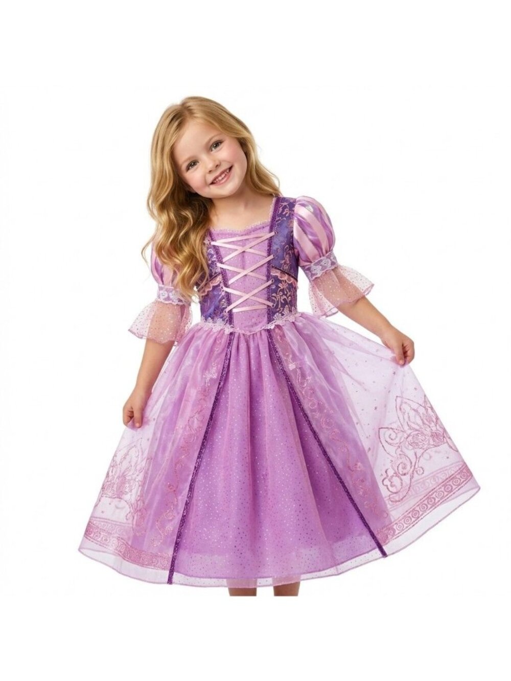 Girls Rapunzel Inspired Princess Dress Costume (Size 4)